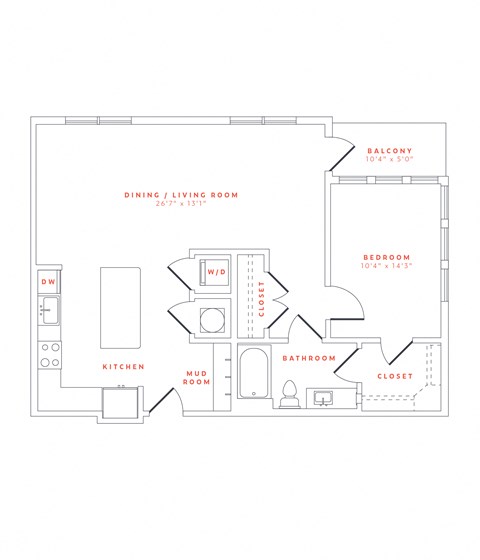 1 bedroom/1 bathroom apartment home